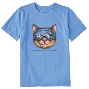 Kids The Meowntains are Calling Short Sleeve Crusher Tee Life is Good