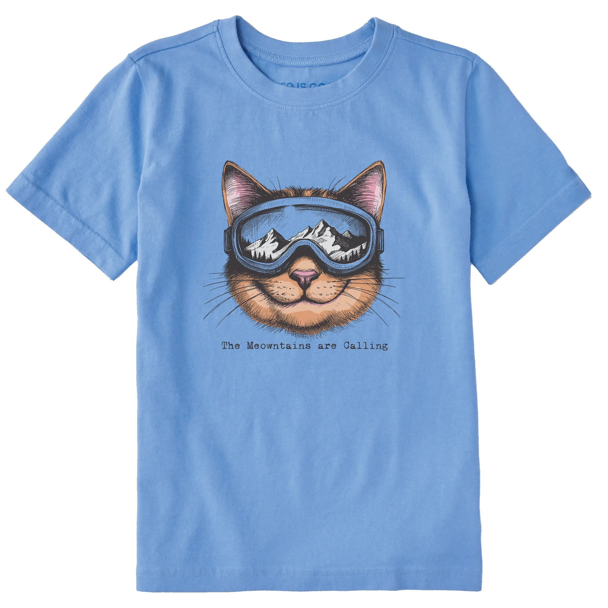 Kids The Meowntains are Calling Short Sleeve Crusher Tee Life is Good