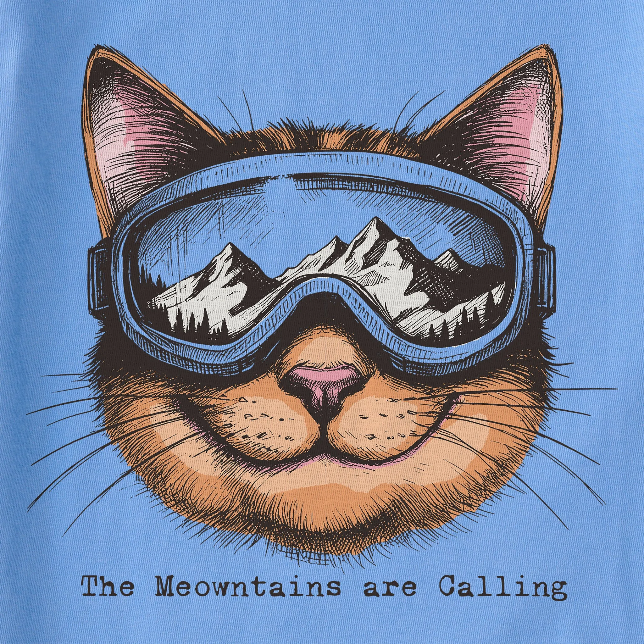 Kids The Meowntains are Calling Short Sleeve Crusher Tee Life is Good