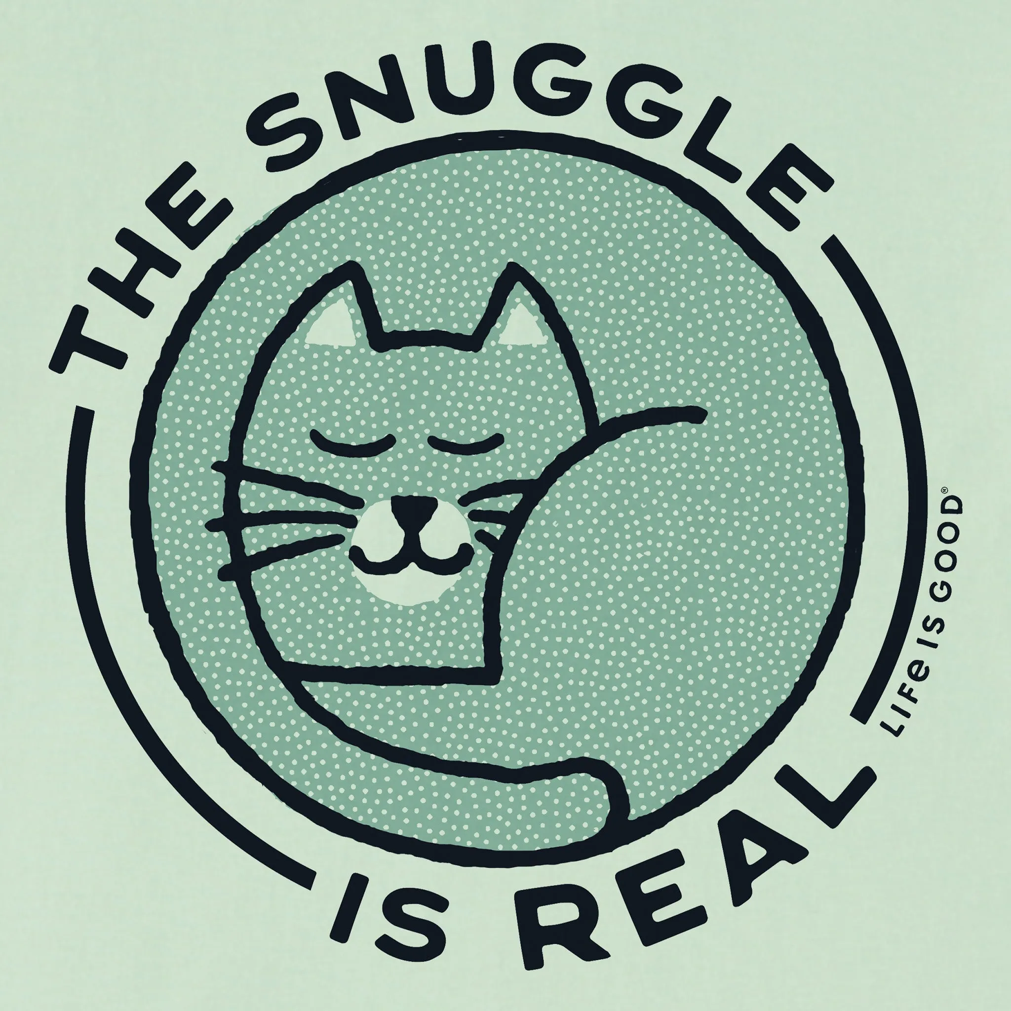 Kids The Snuggle is Real Cat Short Sleeve Crusher Tee Life is Good