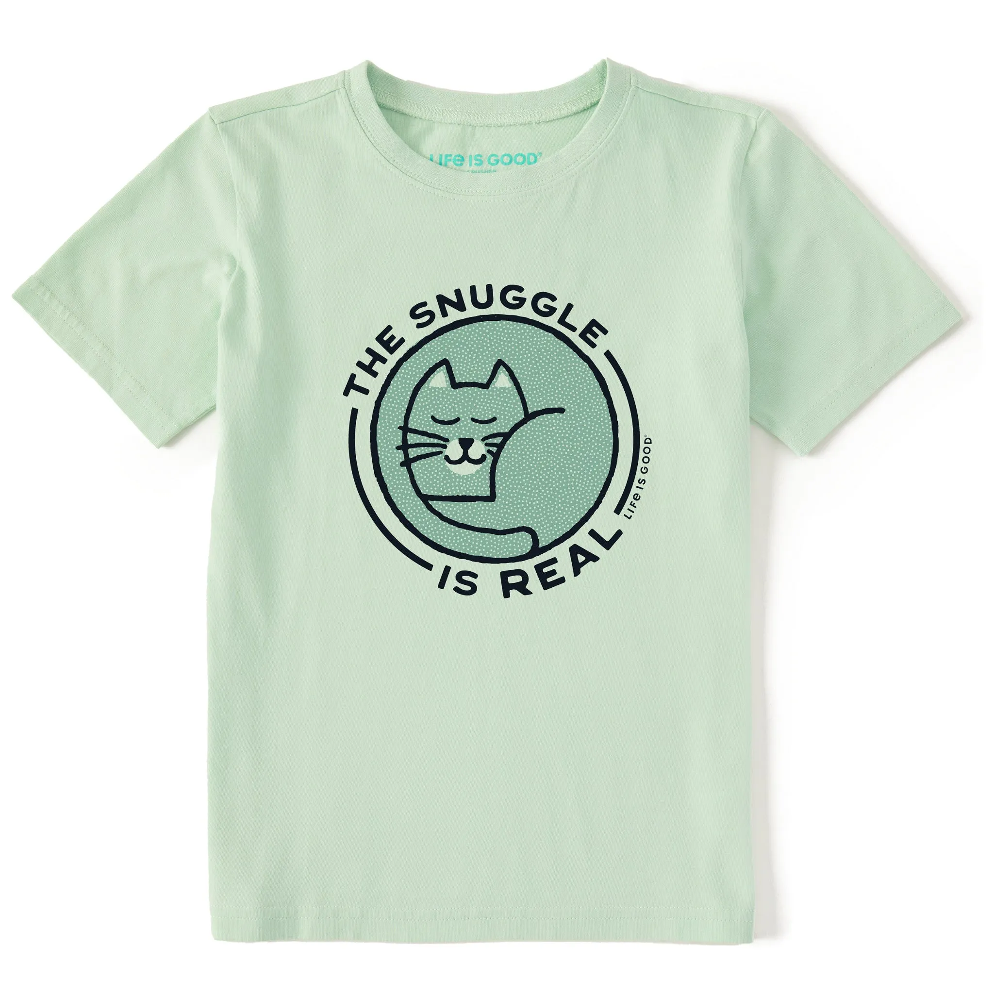 Kids The Snuggle is Real Cat Short Sleeve Crusher Tee Life is Good