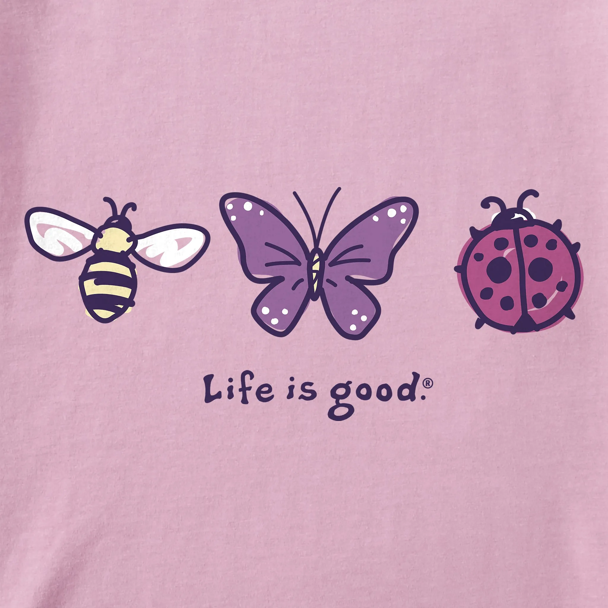 Kids Three Insects Short Sleeve Crusher Tee Life is Good