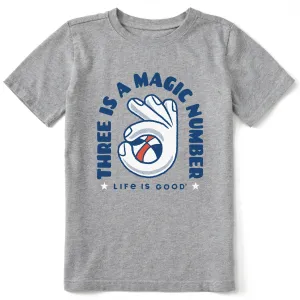 Kids Three is a Magic Number Short Sleeve Crusher Tee Life is Good