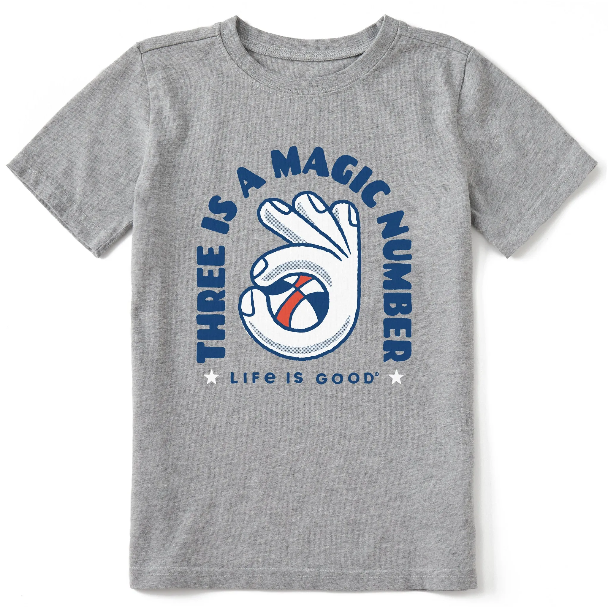 Kids Three is a Magic Number Short Sleeve Crusher Tee Life is Good