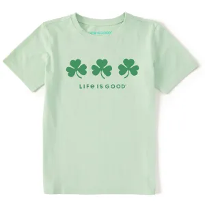 Kids Three Shamrocks Short Sleeve Crusher Tee Life is Good