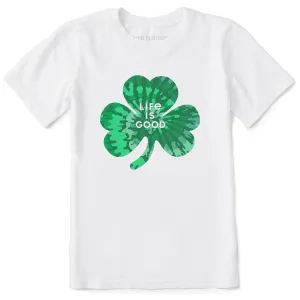 Kids Tie Dye Clover Short Sleeve Crusher Tee Life is Good