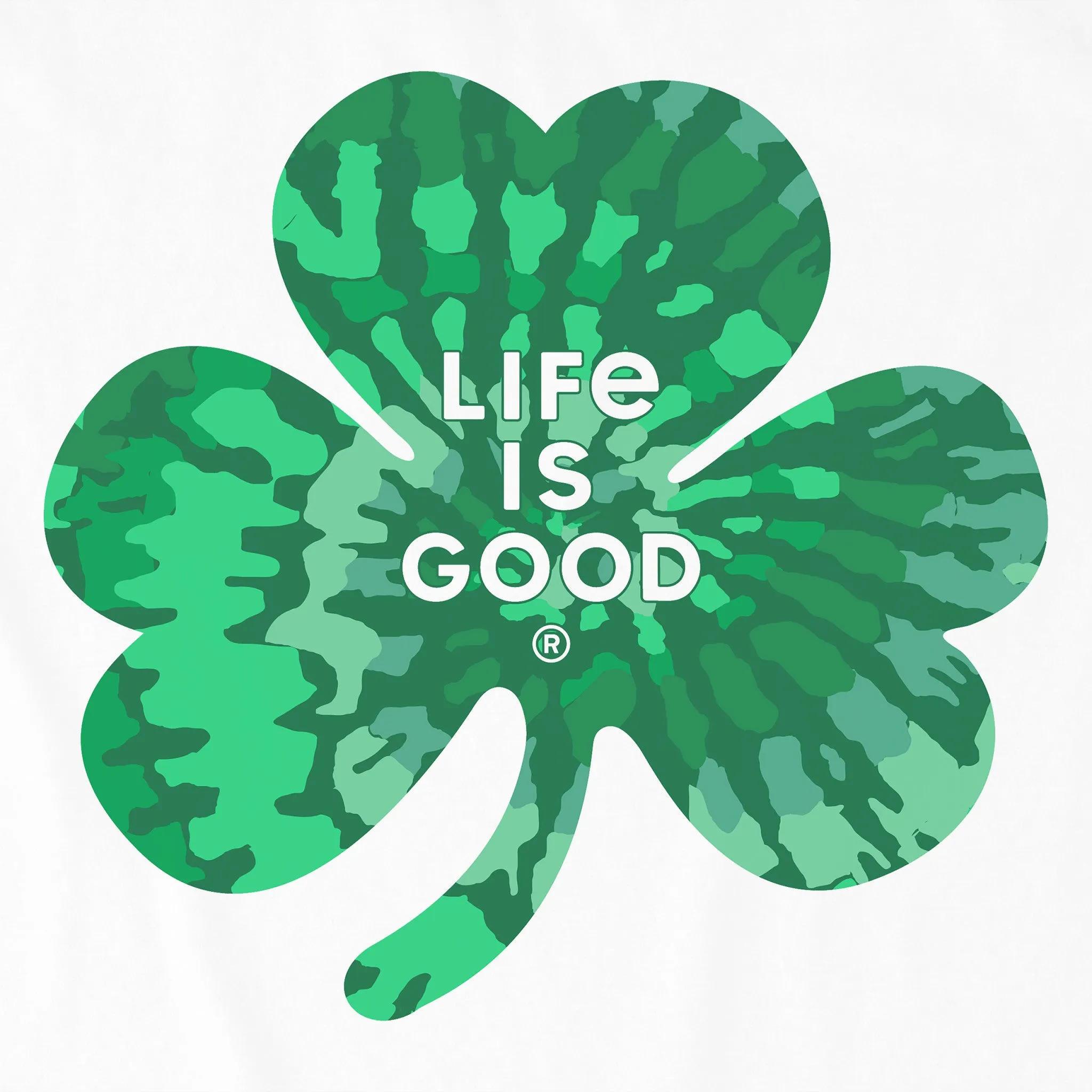 Kids Tie Dye Clover Short Sleeve Crusher Tee Life is Good