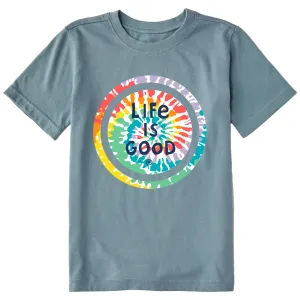 Kids Tie Dye Coin Short Sleeve Crusher Tee Life is Good