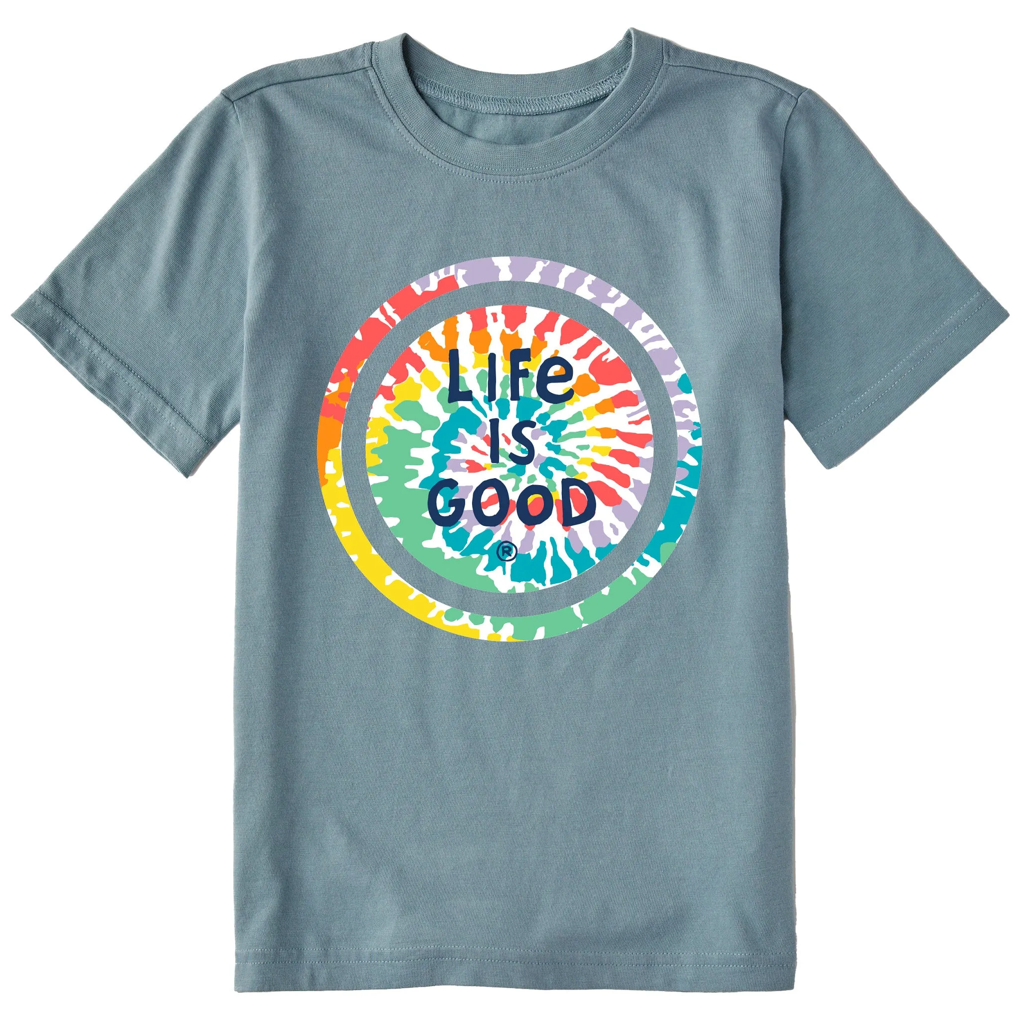 Kids Tie Dye Coin Short Sleeve Crusher Tee Life is Good