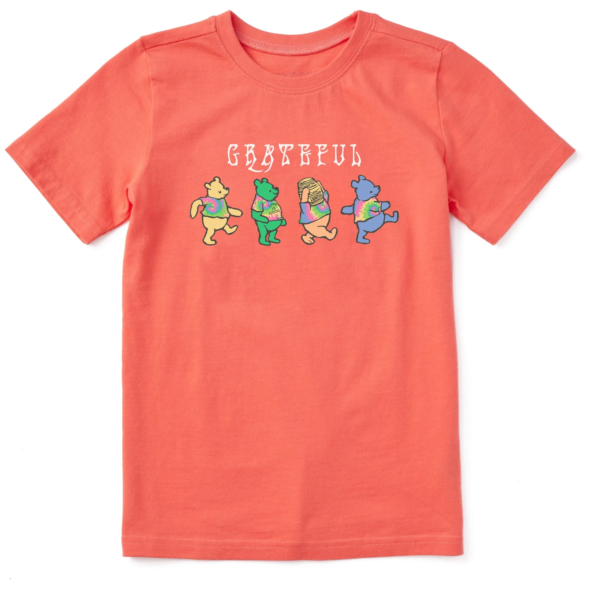 Kids Tie Dye Grateful Winnie Short Sleeve Crusher Tee Life is Good