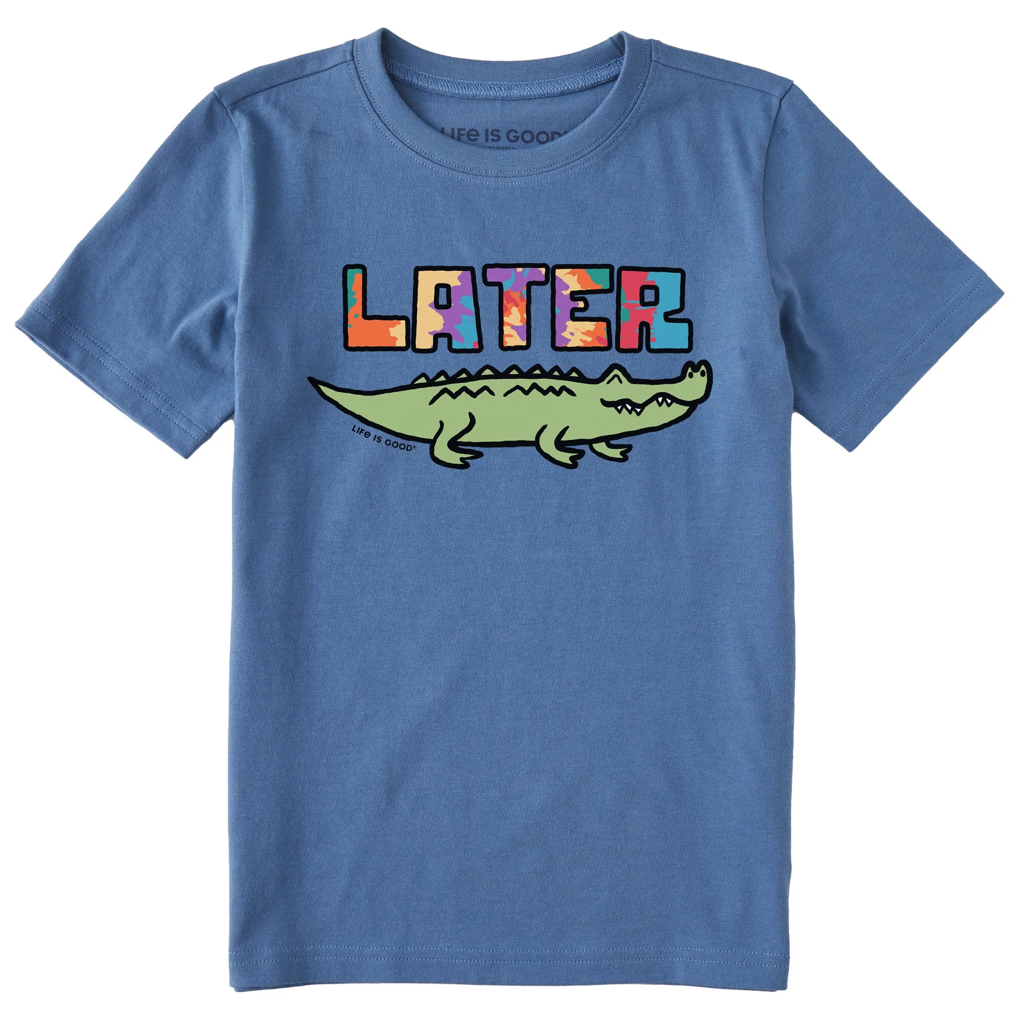 Kids Tie Dye Later Gator Short Sleeve Crusher Tee Life is Good