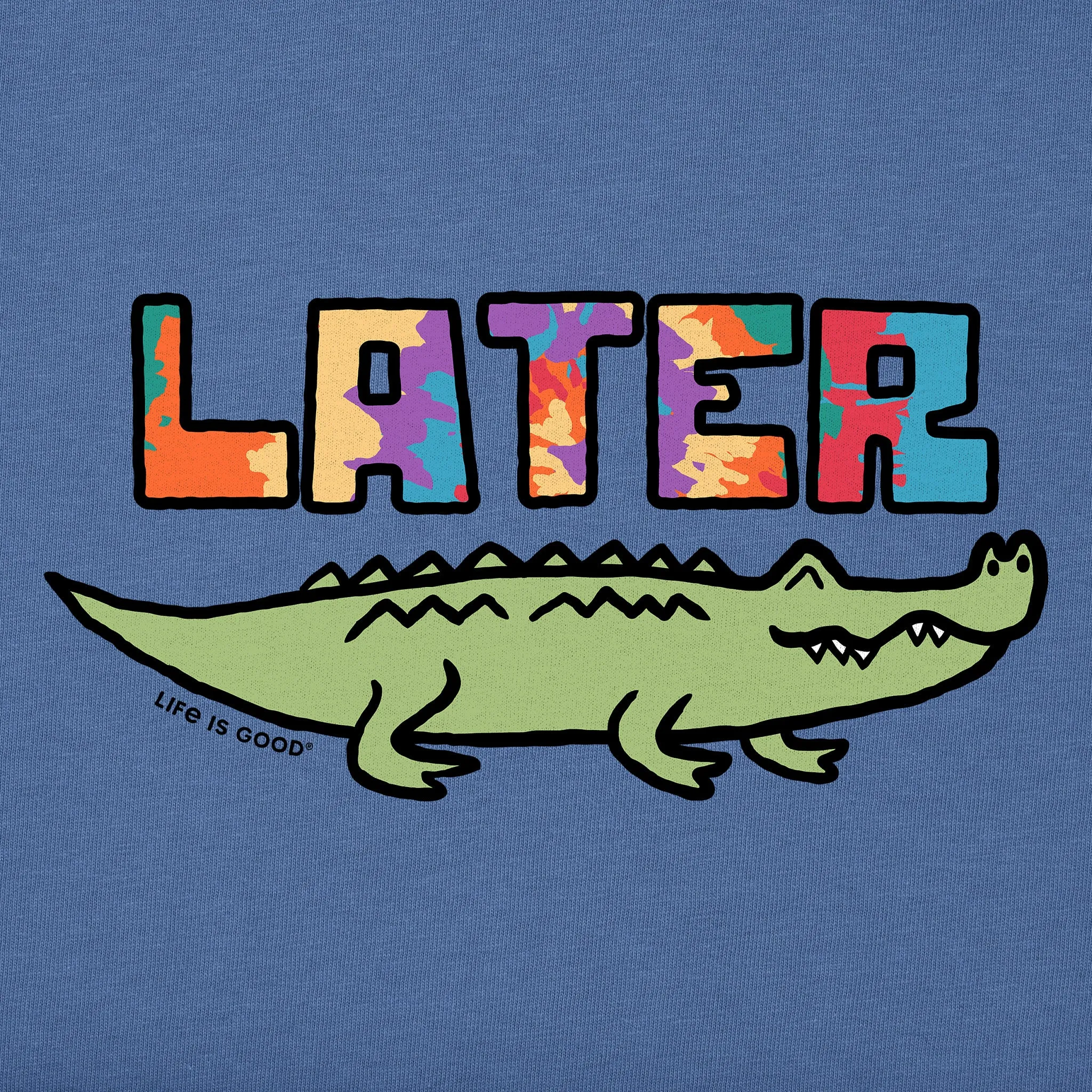 Kids Tie Dye Later Gator Short Sleeve Crusher Tee Life is Good
