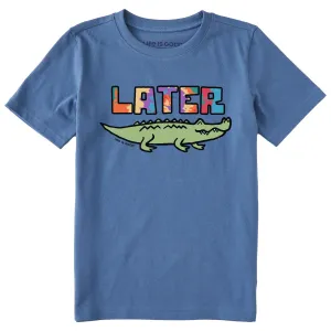 Kids Tie Dye Later Gator Short Sleeve Crusher Tee Life is Good