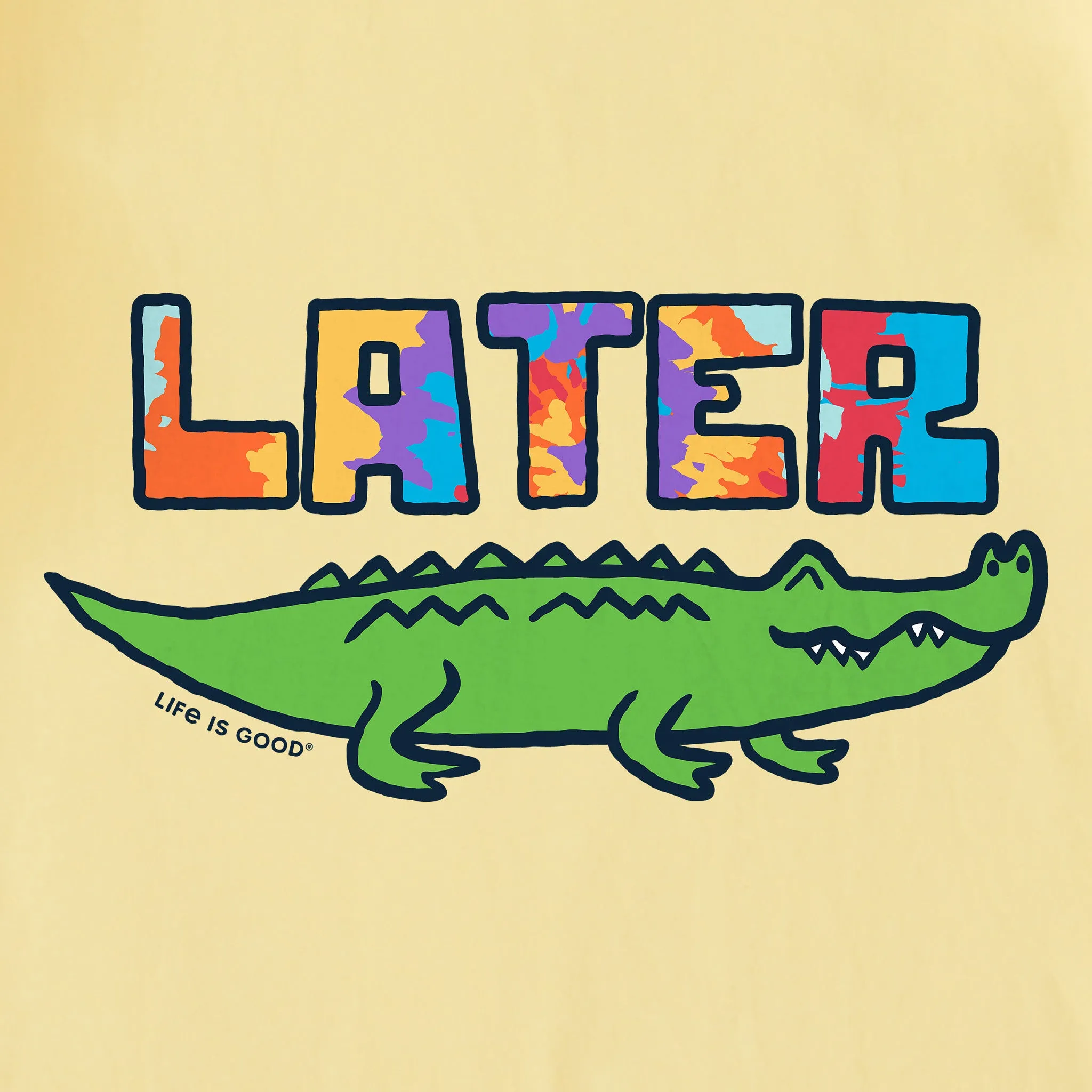Kids Tie Dye Later Gator Short Sleeve Crusher Tee Life is Good