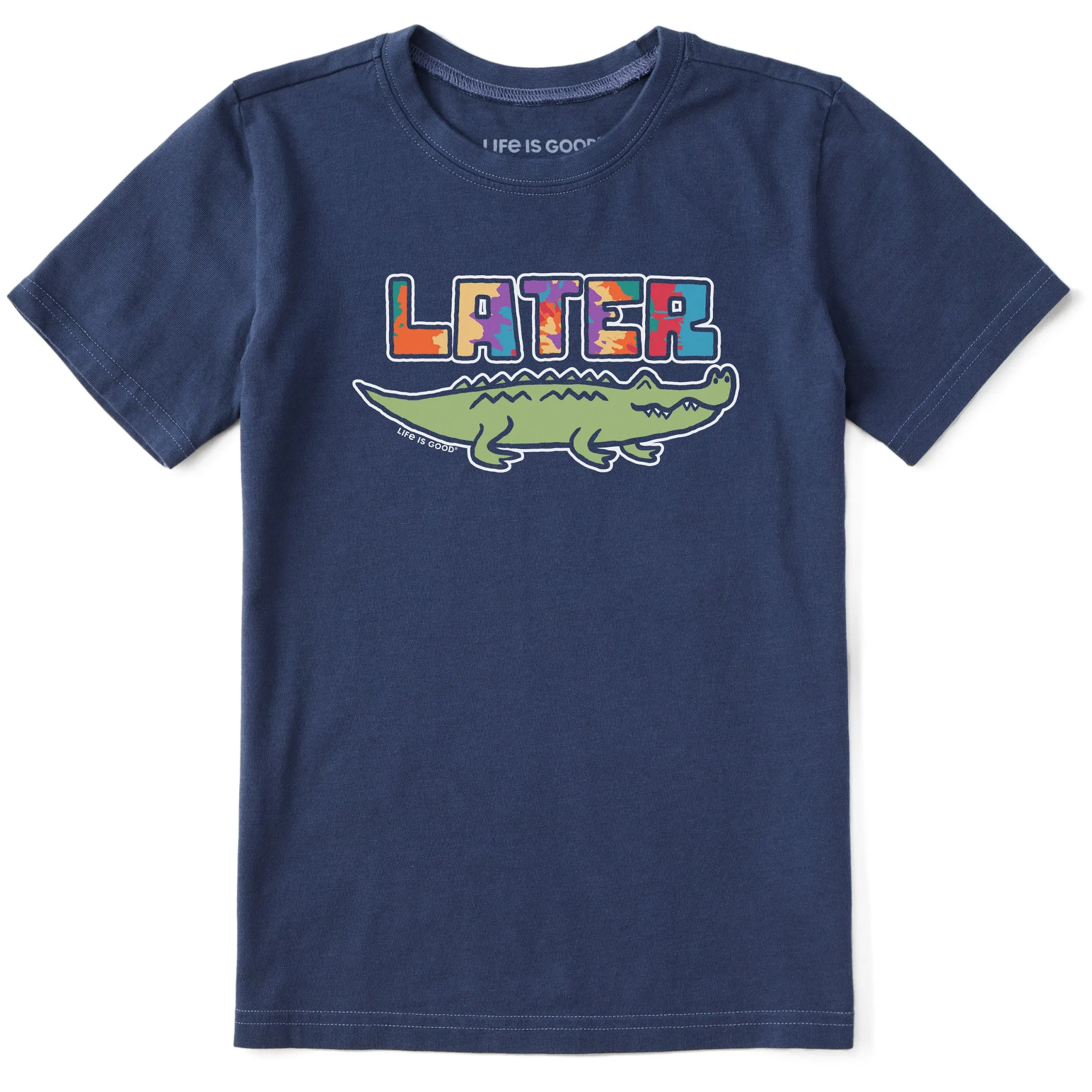Kids Tie Dye Later Gator Short Sleeve Crusher Tee Life is Good