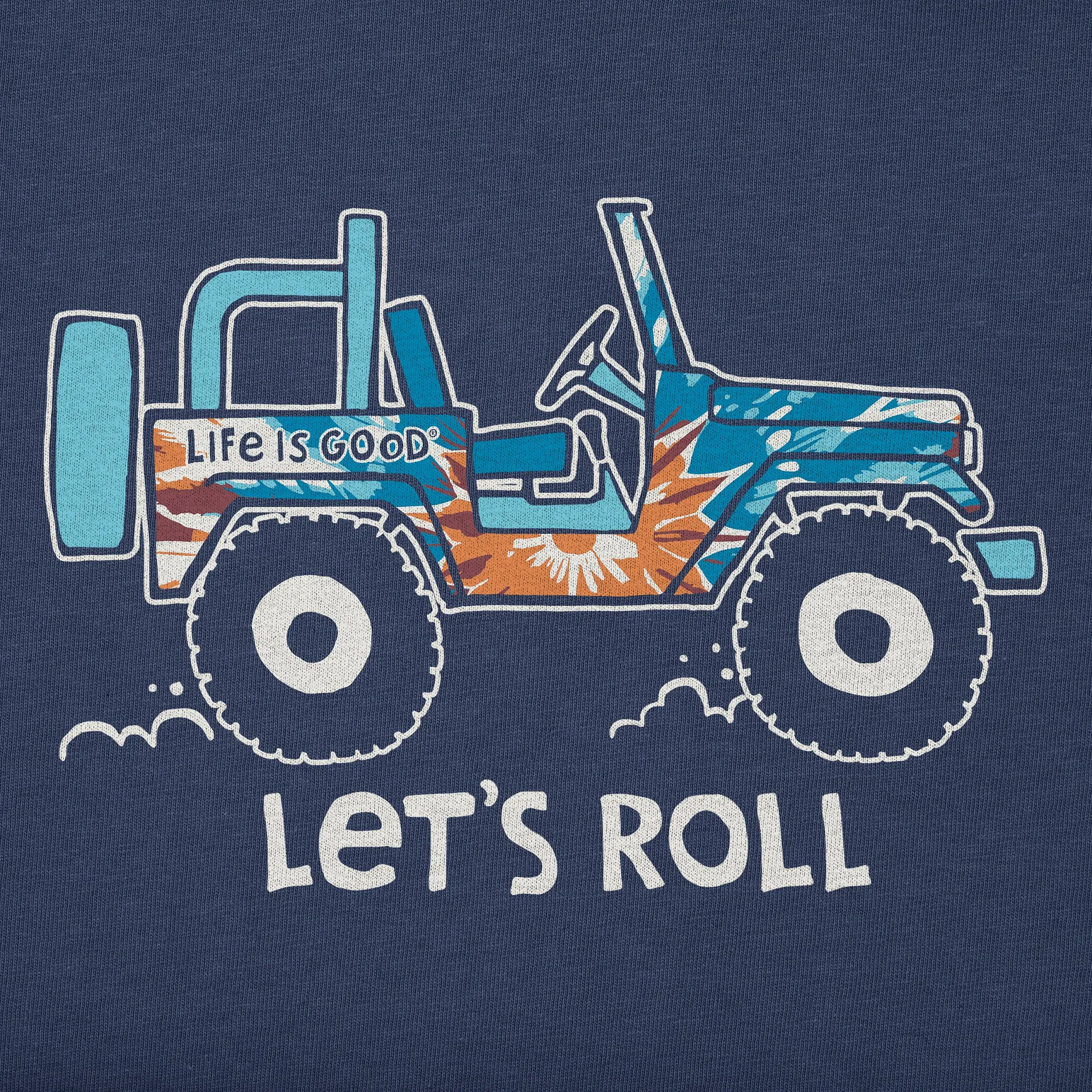 Kids Tie Dye Lets Roll ATV Short Sleeve Crusher Tee Life is Good