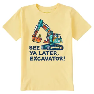Kids Tie Dye See You Later Excavator Short Sleeve Crusher Tee Life is Good
