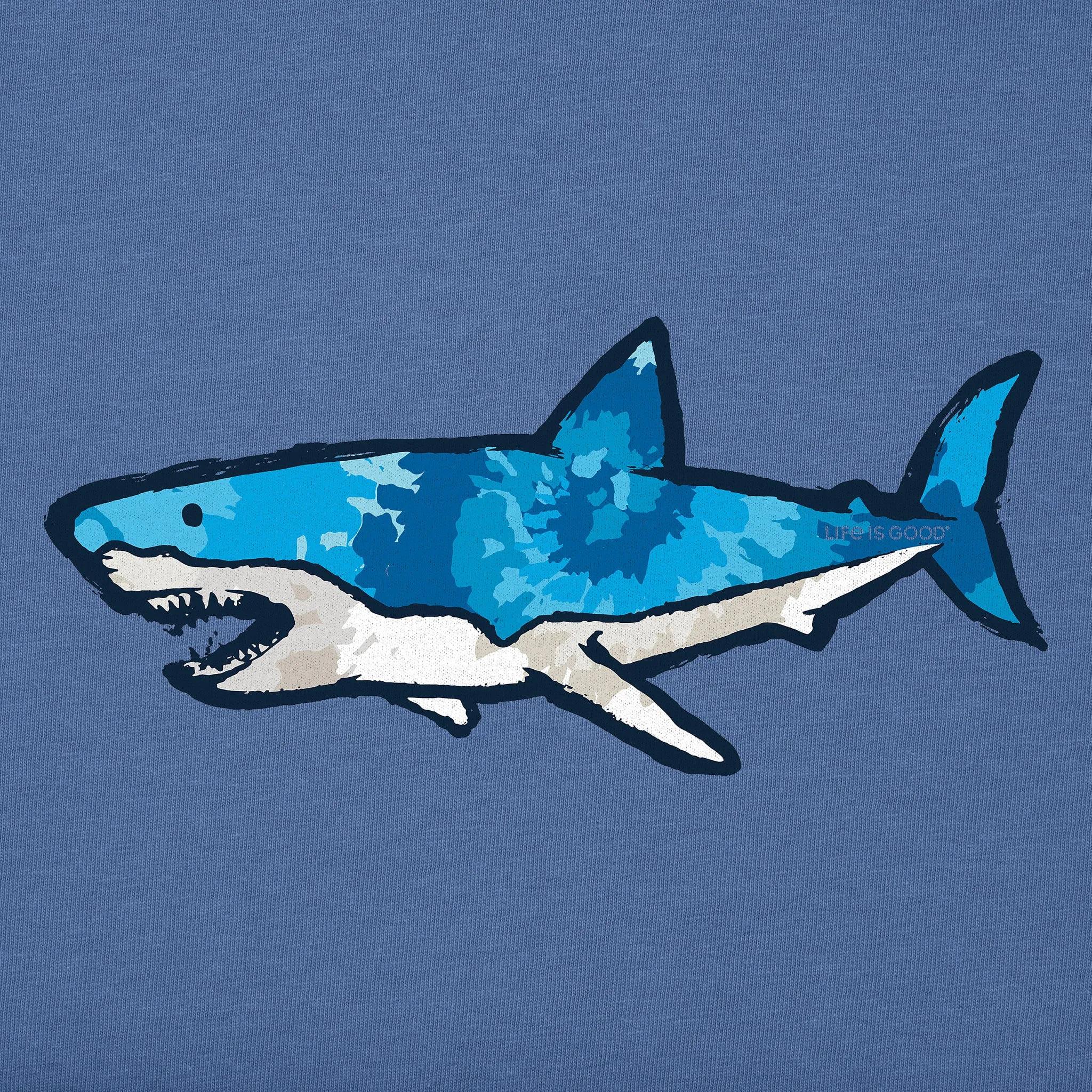 Kids Tie Dye Sharkscape Short Sleeve Crusher Tee Life is Good