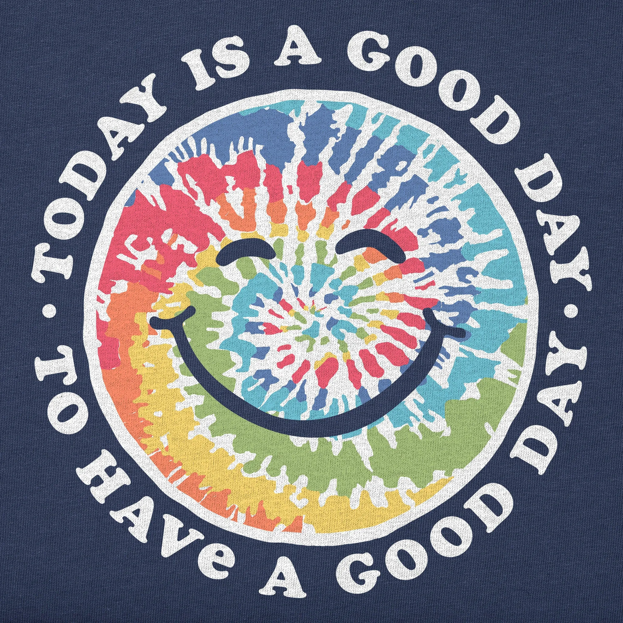 Kids Tie Dye Smile Good Day Short Sleeve Crusher Tee Life is Good