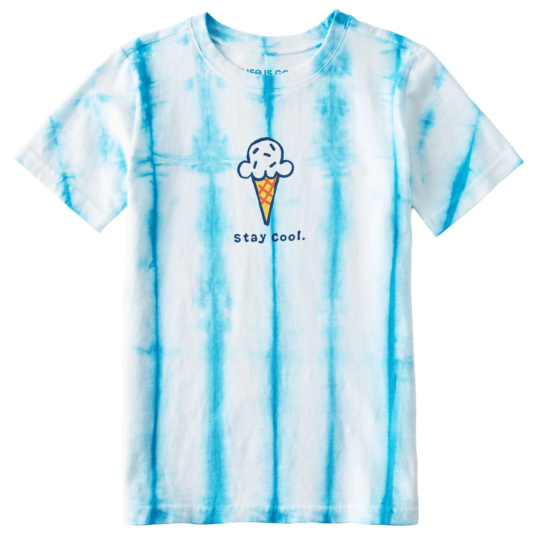 Kids Tie Dye Stay Cool Cone Short Sleeve Crusher Tee Life is Good