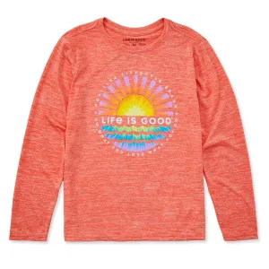Kids Tie Dye Sunset Burst Long Sleeve Sun Crusher Tee Life is Good
