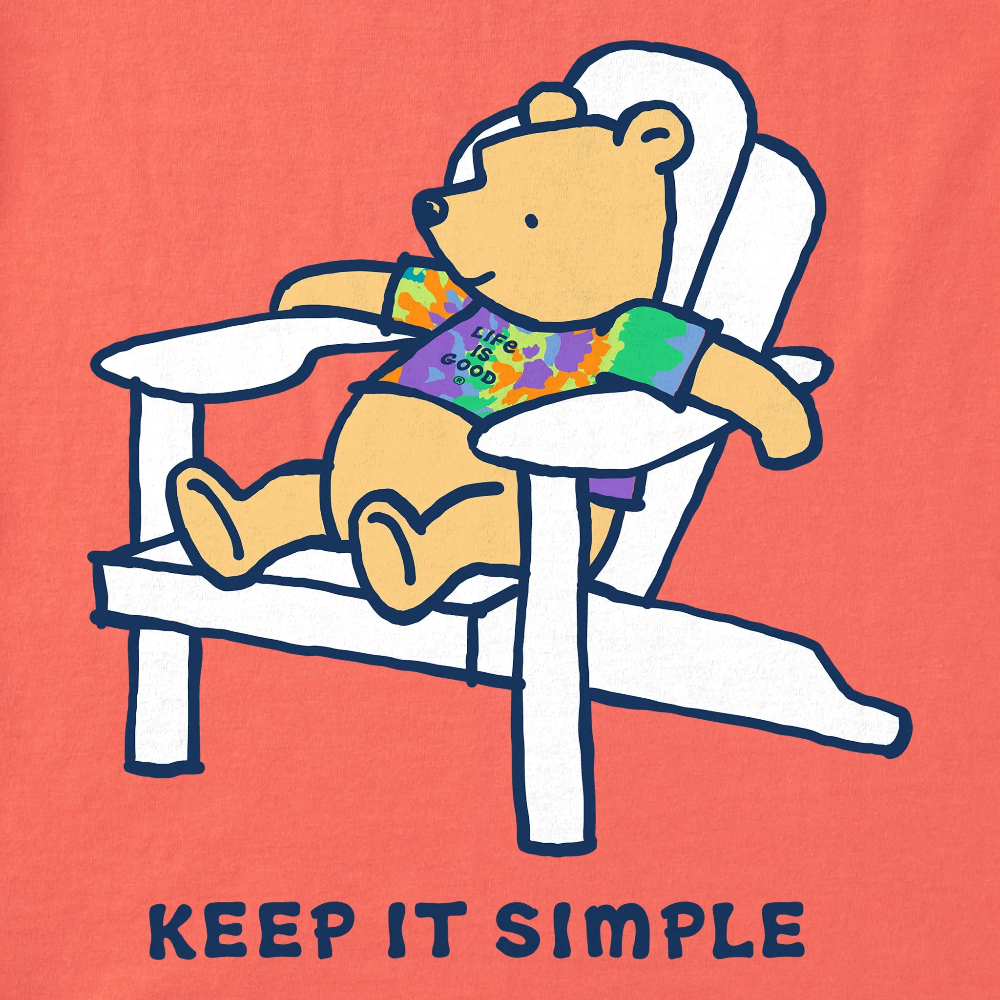 Kids Tie Dye Winnie Keep it Simple Short Sleeve Crusher Tee Life is Good
