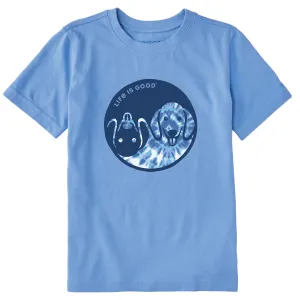 Kids Tie Dye Yin Yang Pup Short Sleeve Crusher Tee Life is Good