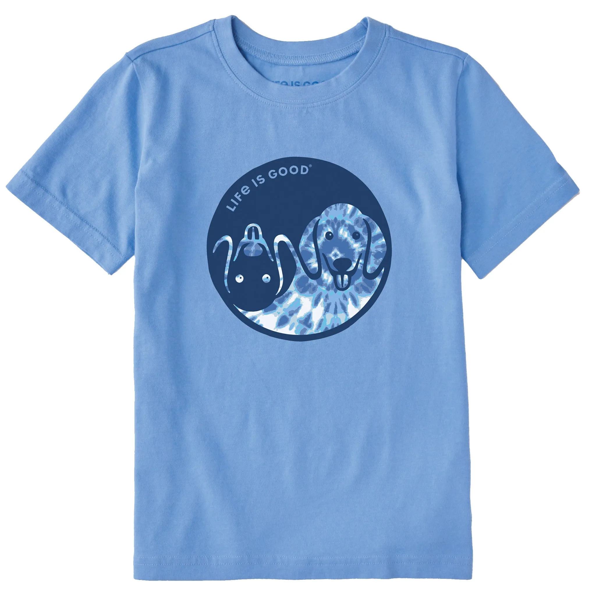 Kids Tie Dye Yin Yang Pup Short Sleeve Crusher Tee Life is Good