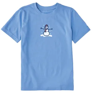 Kids Tiny Little Snowman Short Sleeve Crusher Tee Life is Good