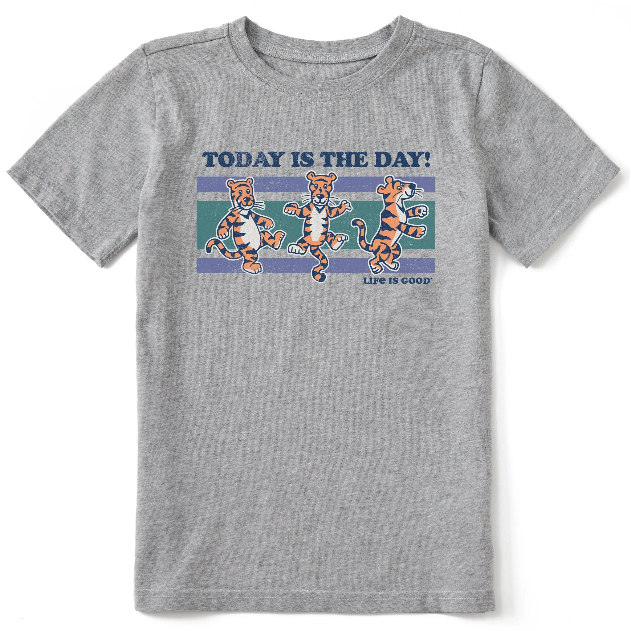 Kids Today is the Day Tiger Stripes Short Sleeve Crusher Tee Life is Good