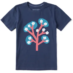 Kids Tree Blossom Short Sleeve Crusher Tee Life is Good