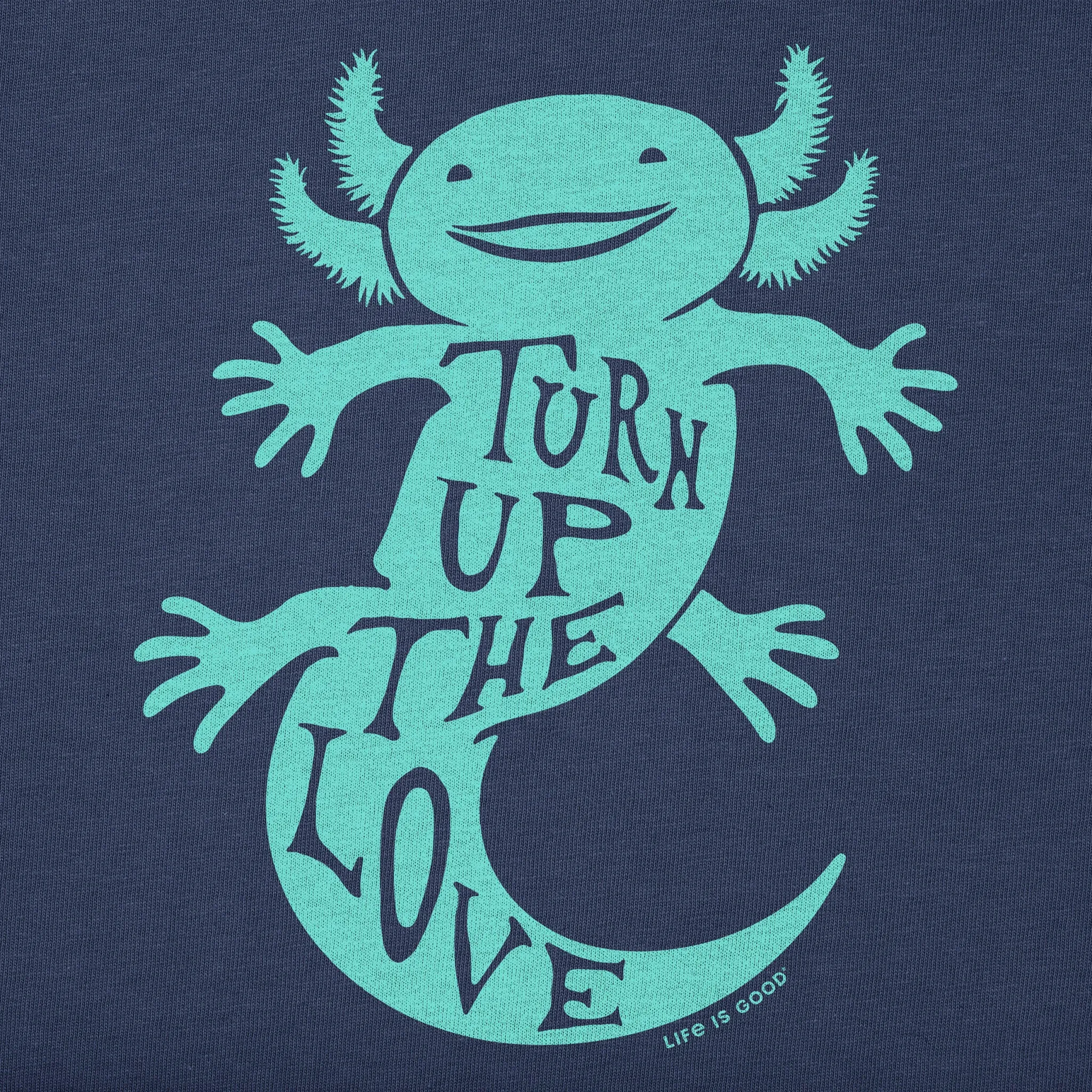 Kids Turn Up The Love Axolotl Short Sleeve Crusher Tee Life is Good