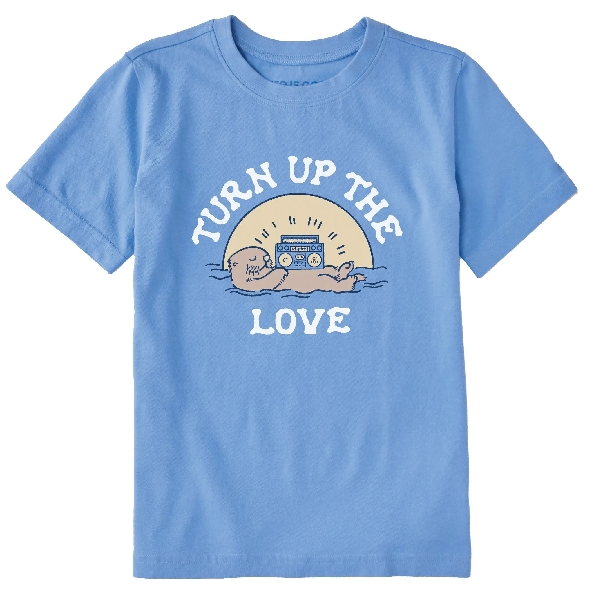 Kids Turn Up the Love Otter Short Sleeve Crusher Tee Life is Good