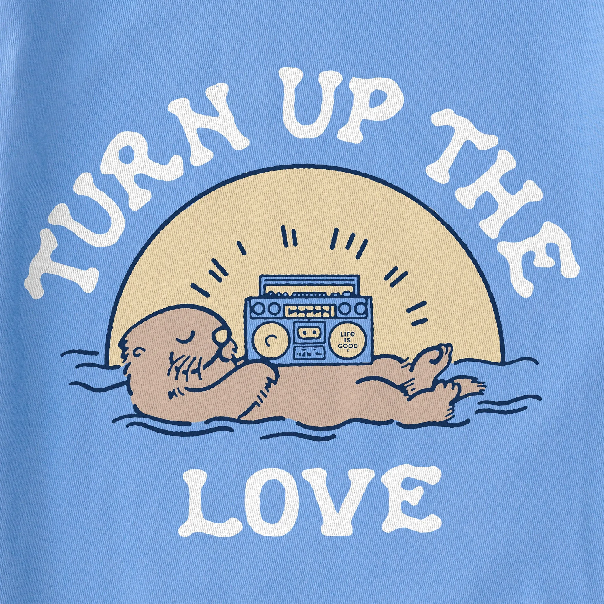 Kids Turn Up the Love Otter Short Sleeve Crusher Tee Life is Good