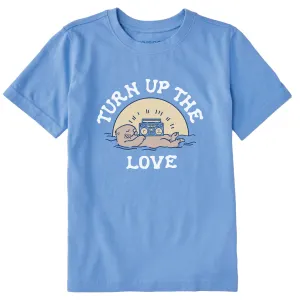 Kids Turn Up the Love Otter Short Sleeve Crusher Tee Life is Good