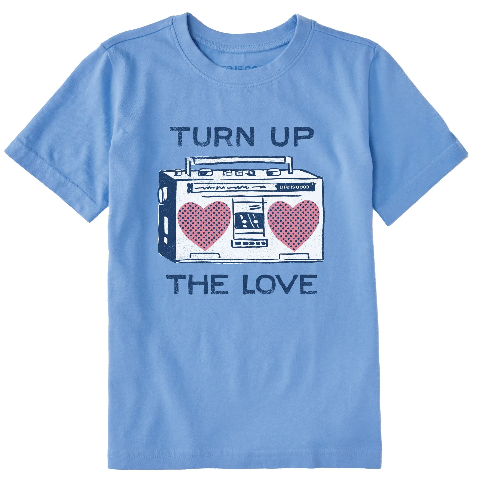 Kids Turn Up the Love Stereo Short Sleeve Crusher Tee Life is Good
