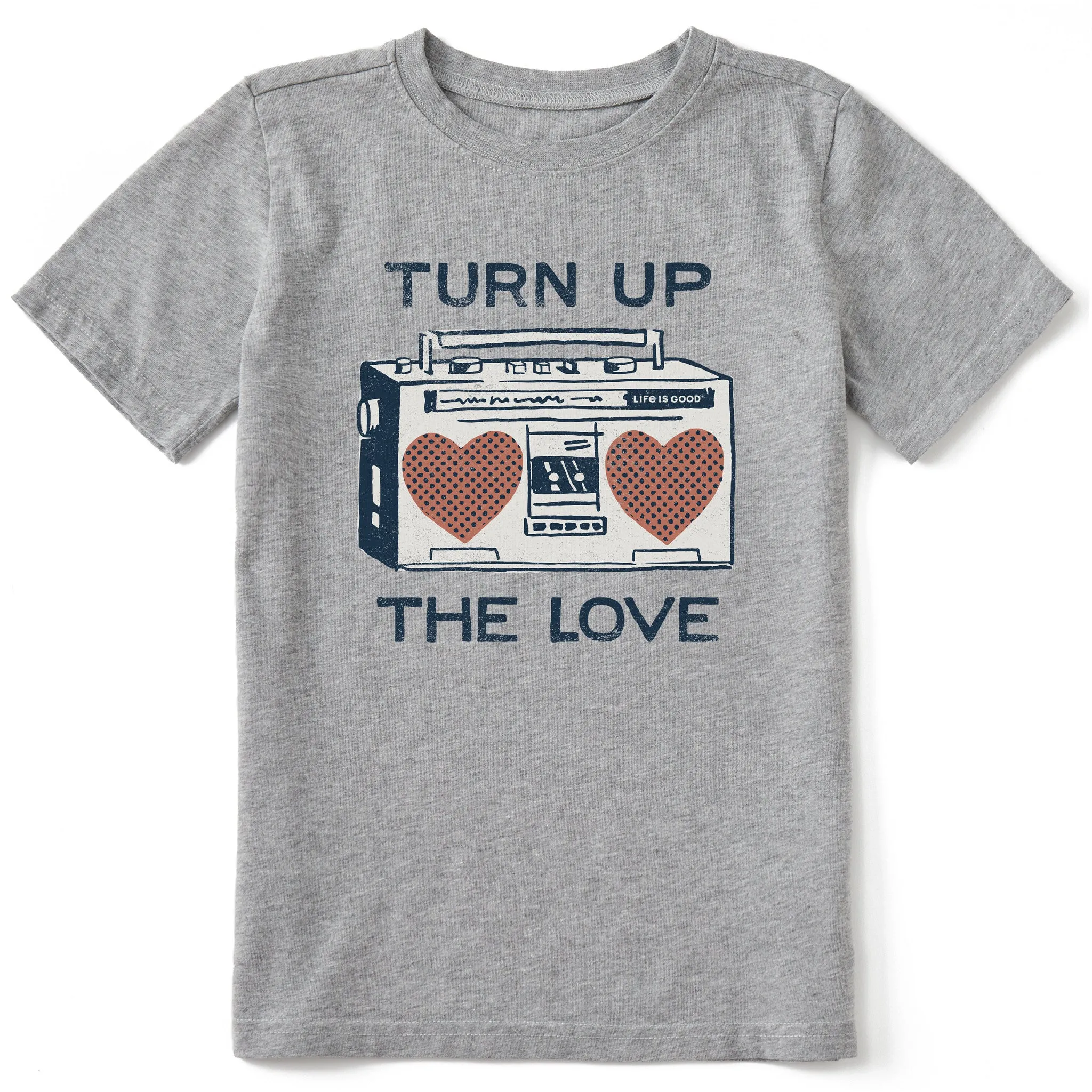 Kids Turn Up the Love Stereo Short Sleeve Crusher Tee Life is Good