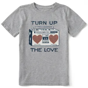 Kids Turn Up the Love Stereo Short Sleeve Crusher Tee Life is Good