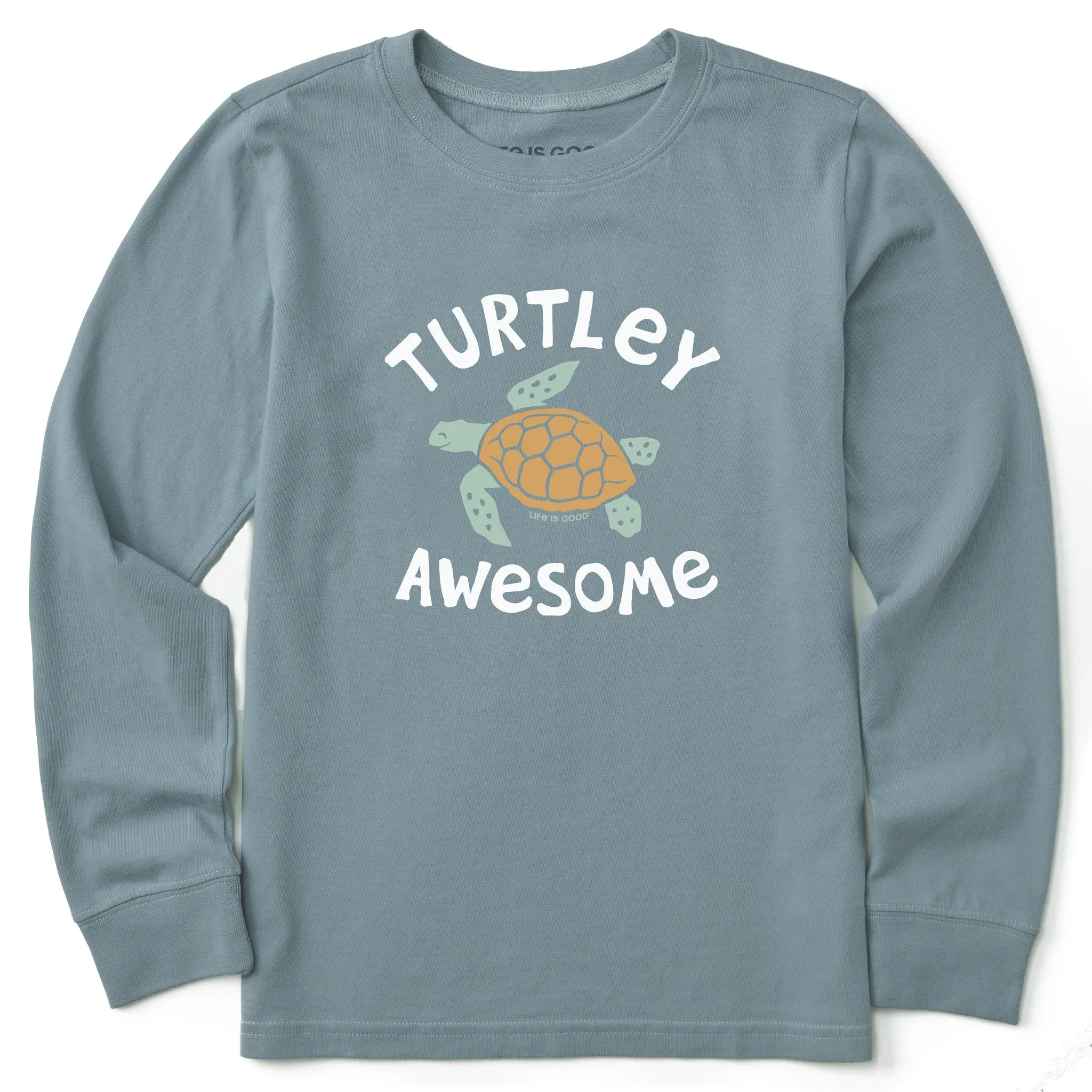 Kids Turtley Awesome Long Sleeve Crusher Tee Life is Good