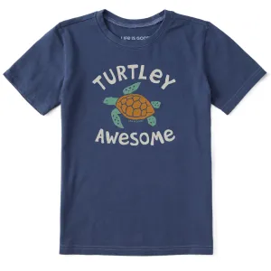 Kids Turtley Awesome Short Sleeve Crusher Tee Life is Good