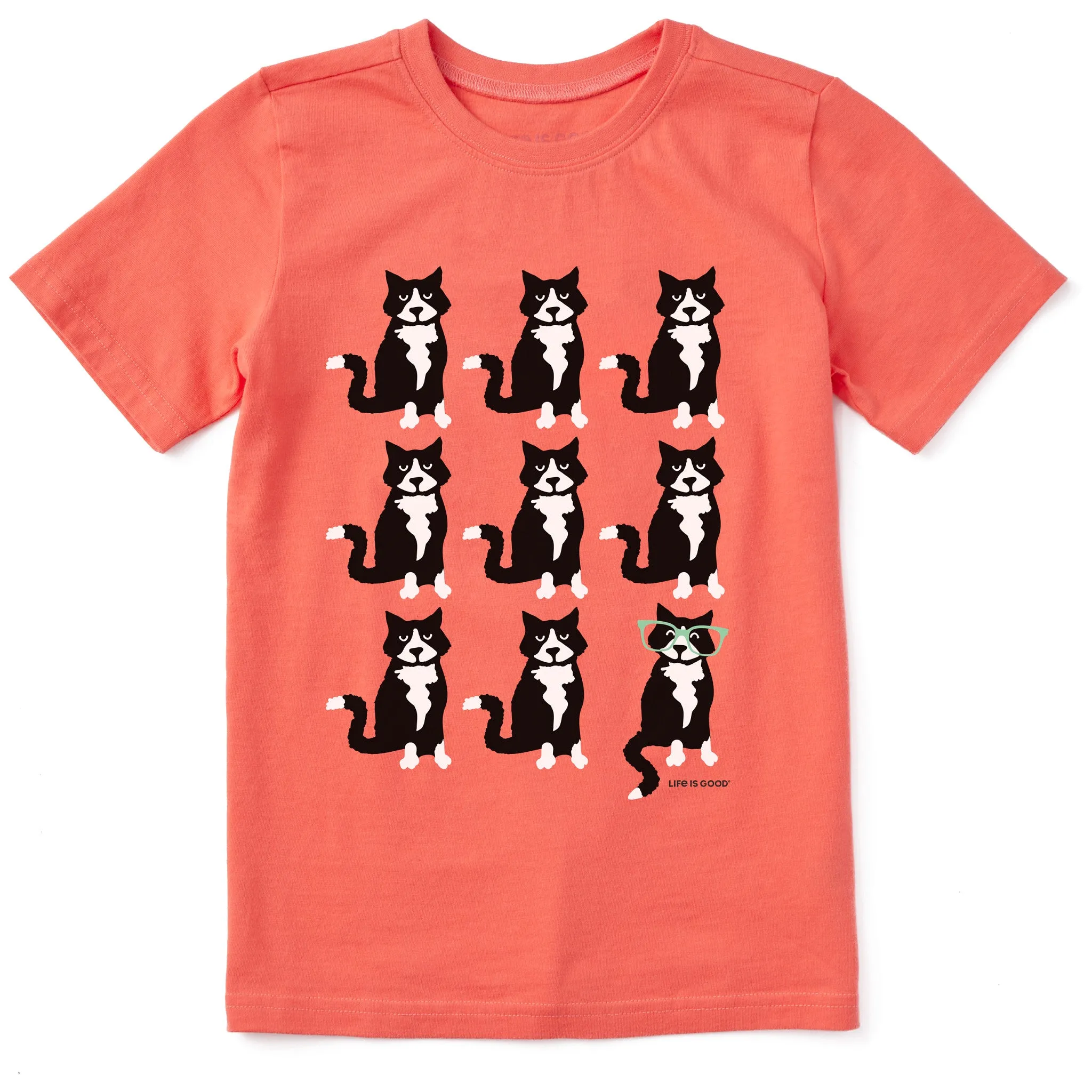 Kids Tuxedo Al Grid Short Sleeve Crusher Tee Life is Good