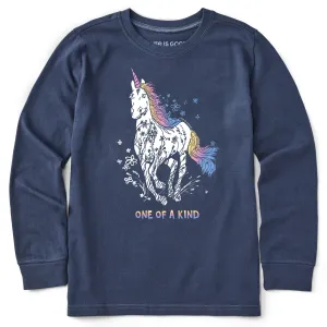 Kids Unique Unicorn Long Sleeve Crusher Tee Life is Good