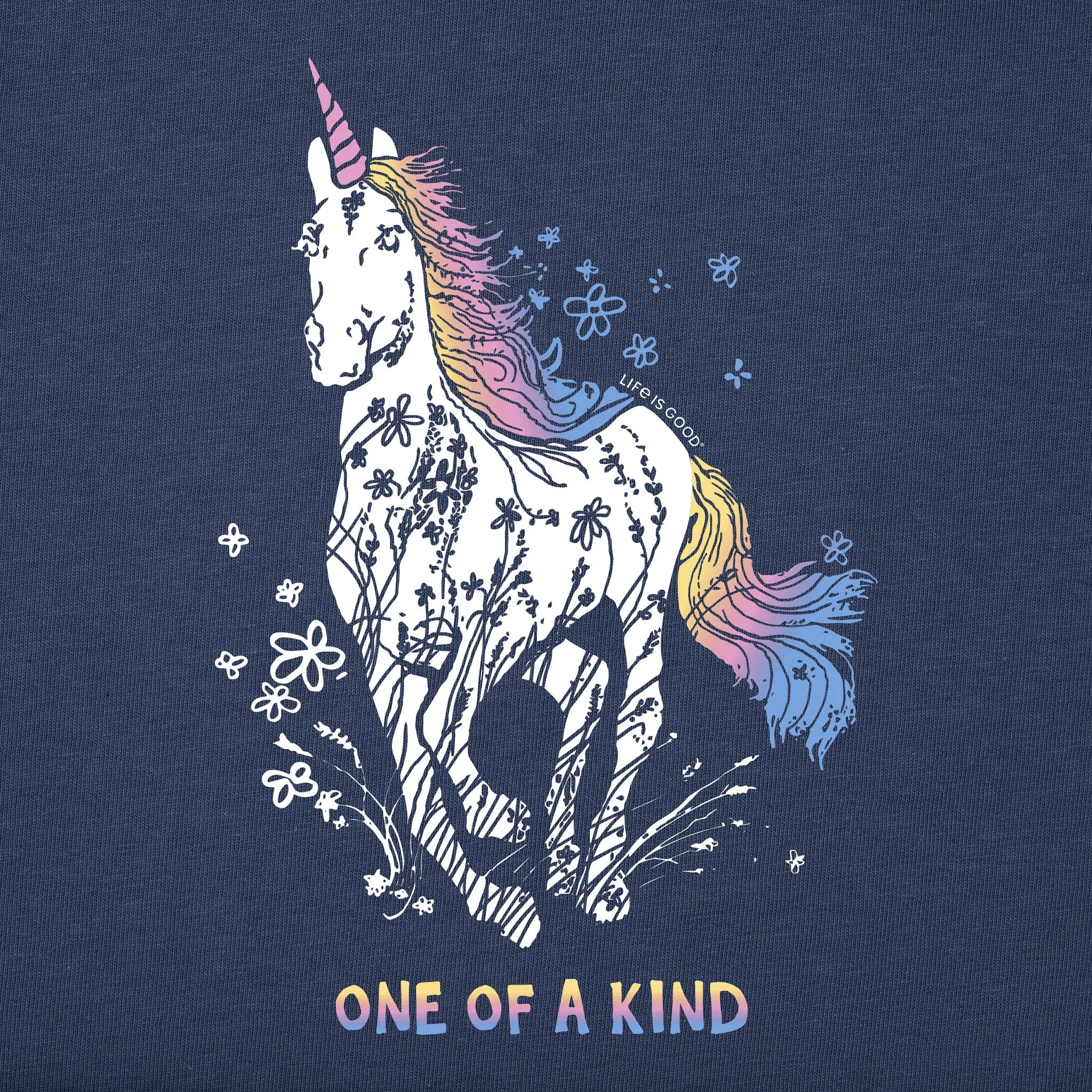 Kids Unique Unicorn Long Sleeve Crusher Tee Life is Good