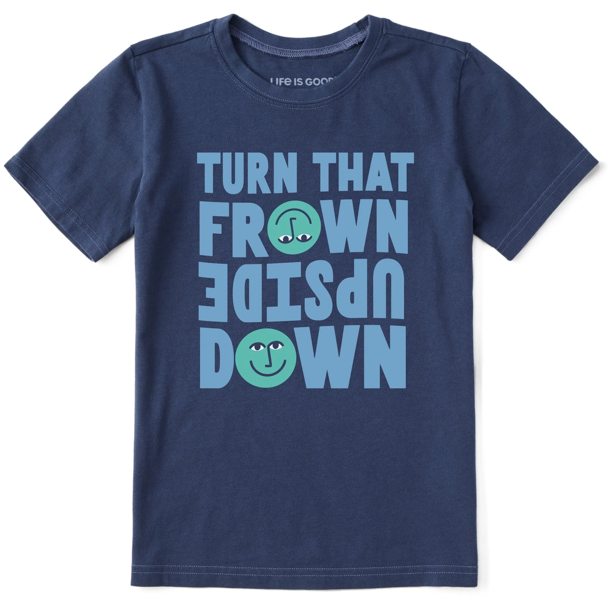 Kids Upside Down Frown Short Sleeve Crusher Tee Life is Good