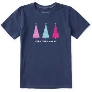 Kids Very, Very Merry Trees Short Sleeve Crusher Tee Life is Good
