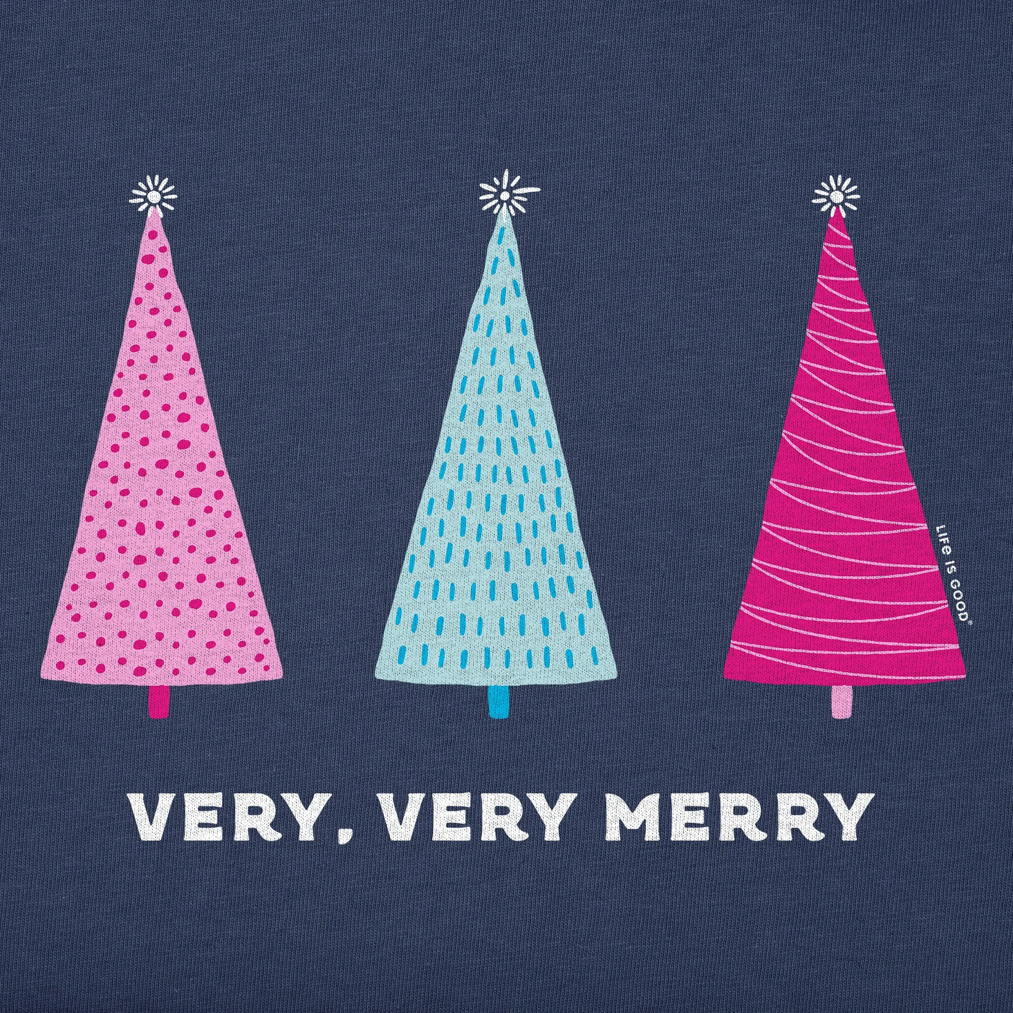 Kids Very, Very Merry Trees Short Sleeve Crusher Tee Life is Good