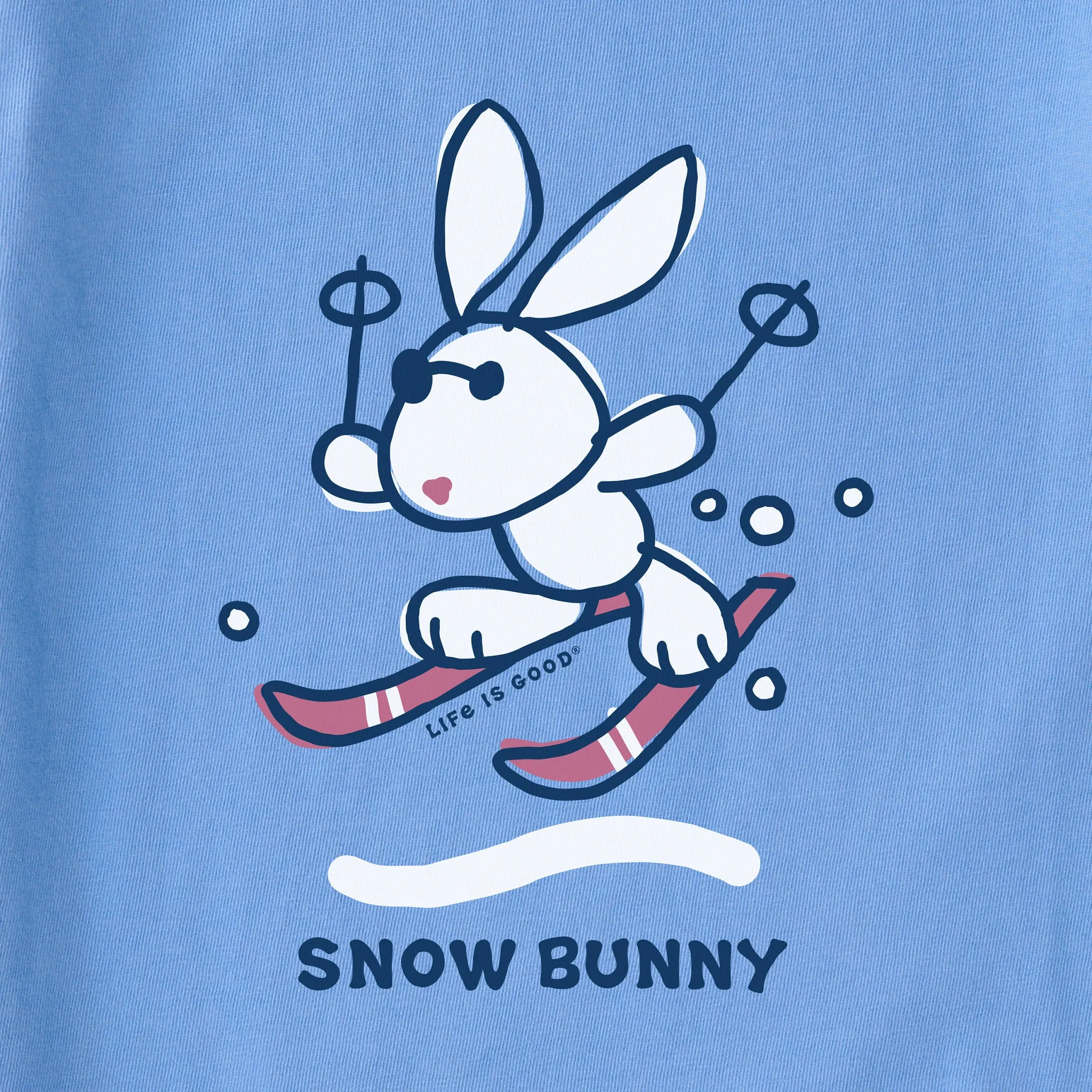 Kids Vintage Snow Bunny Short Sleeve Crusher Tee Life is Good