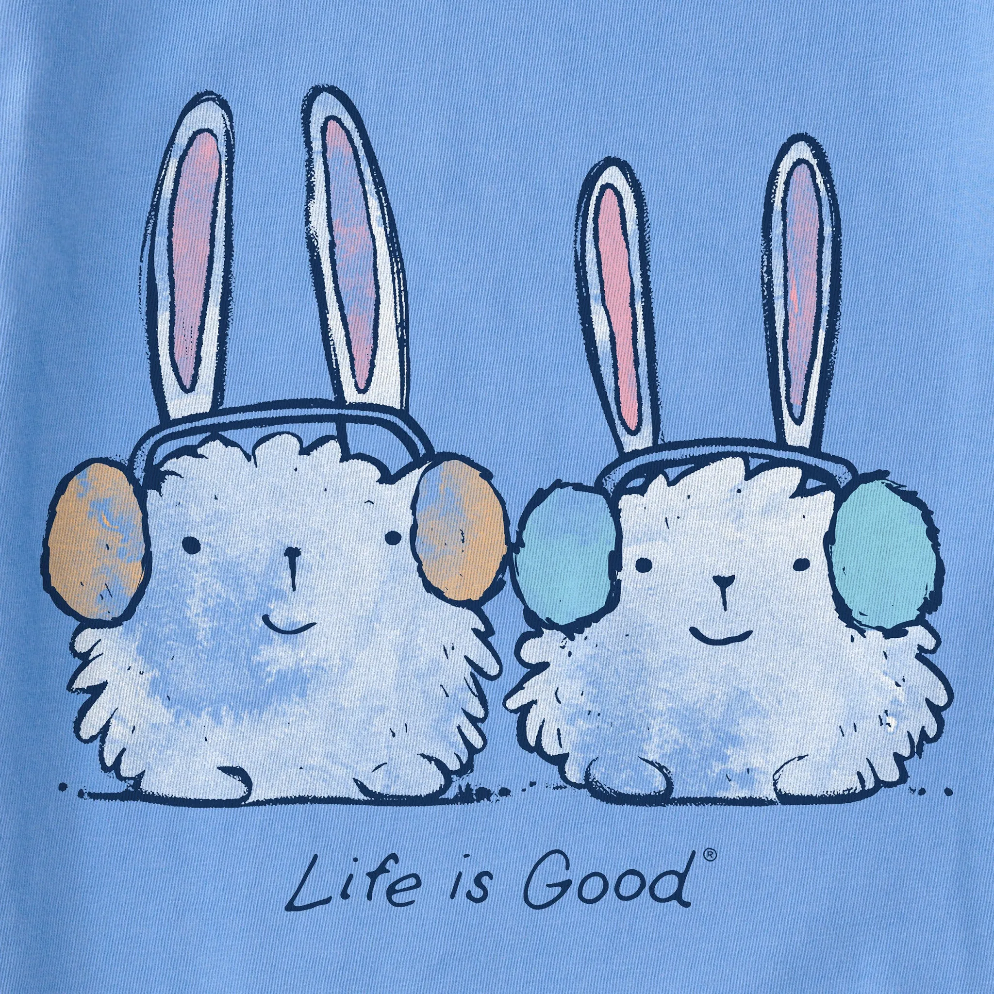 Kids Warmly Dressed Bunnies Long Sleeve Crusher Tee Life is Good