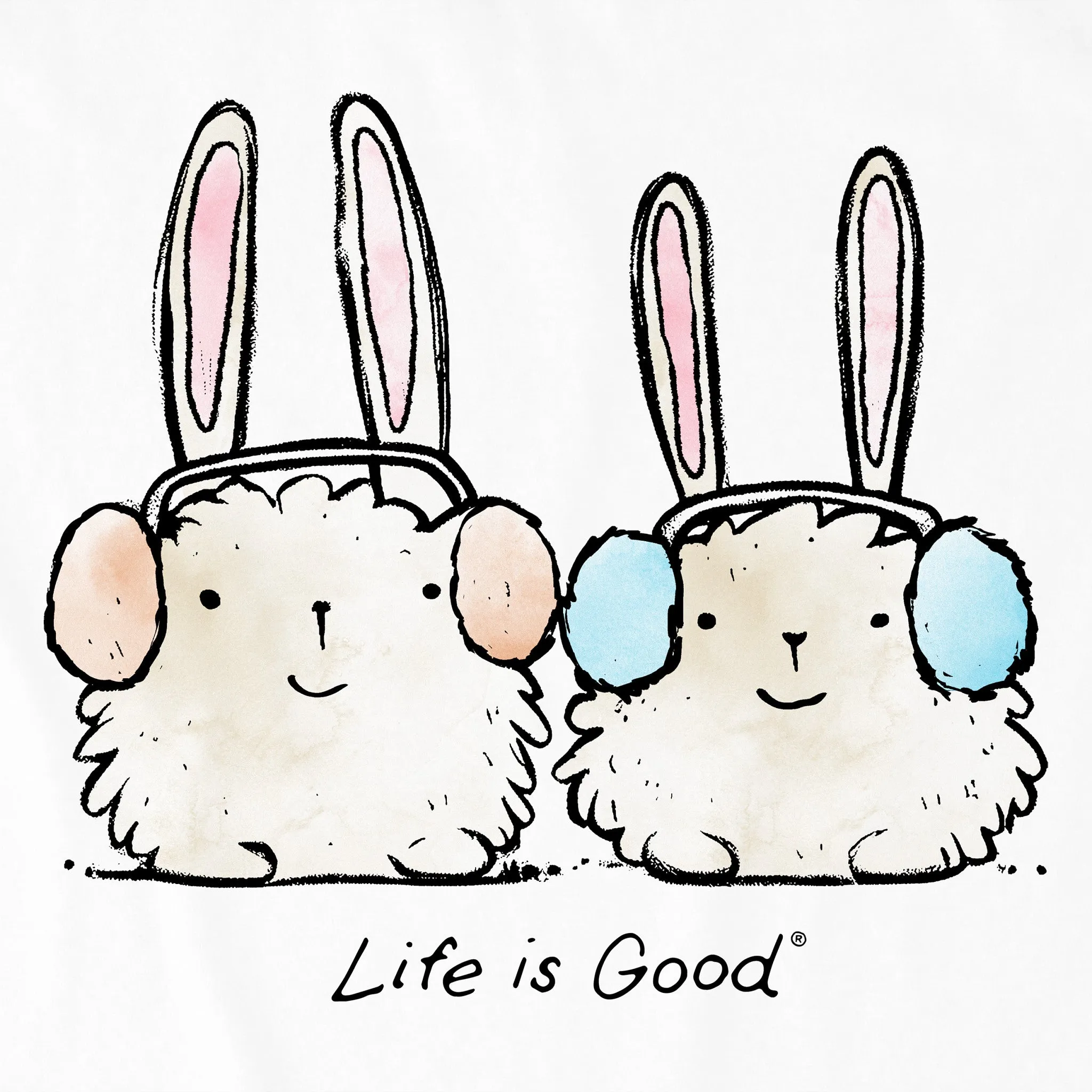 Kids Warmly Dressed Bunnies Long Sleeve Crusher Tee Life is Good