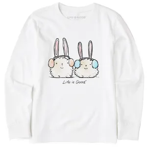 Kids Warmly Dressed Bunnies Long Sleeve Crusher Tee Life is Good